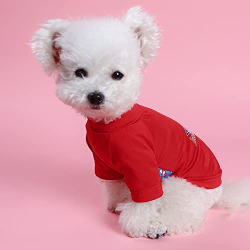 Bechanmig Dog Clothes For Small Dogs American Flag Dog Shirt Independence Day, Patriotic Usa Dog T Shirt Puppy Dog Costume (Red,S) #TOP4