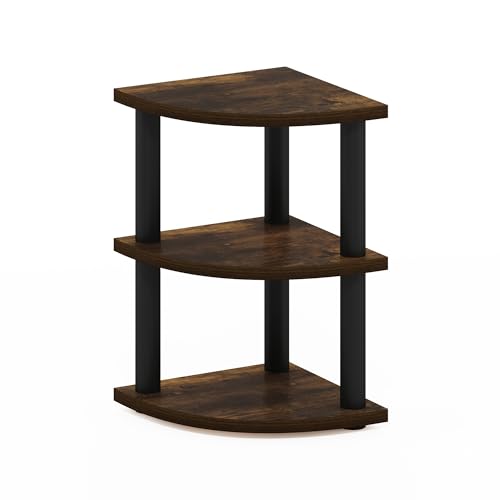 Image of Furinno Turn-N-Tube Kitchen Countertop Organizer, 3-Tier Corner Countertop Organizer Shelf, Corner Shelf, for Kitchen, Pantry, Organizers and Storage, Amber Pine