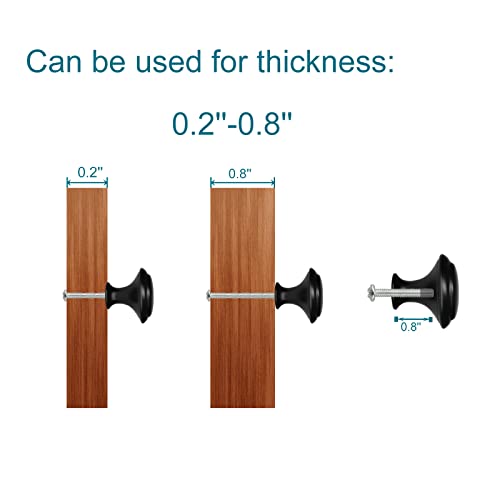 Zonbang 12Pcs Cabinet Dresser Drawer Knobs, Black Kitchen Cabinet Knobs, 1" Knobs For Cabinets And Drawers Dresser, Modern Draw Pulls And Knobs #TOP4