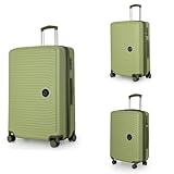 HAUPTSTADTKOFFER Mitte - Juego de 3 Maletas - Maleta de Mano 55 cm, Maleta Mediana 68 cm + Maleta Grande de Viaje 77 cm, Carcasa Rígida ABS, TSA - Kiwi