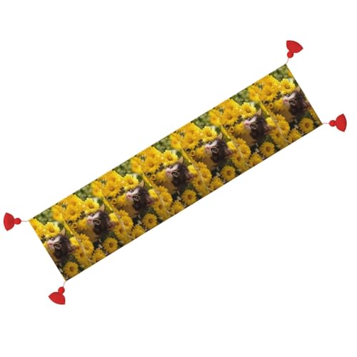 Chemin de table de Noël intérieur extérieur déco table de fête chat 35x152