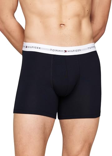 Tommy Hilfiger Herren 3er Pack Boxershorts Briefs mit Logobund, Mehrfarbig (Primary Red/White/Desert Sky), M