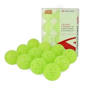 Selkirk Sport Pro S1 Outdoor Pickleballs | USAPA Approved | 4/12/100pk | A crack-resistant pickle ball set with a 38-hole design and advanced aerodynamics, for tournament play
