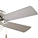 Minka-Aire F563-SP Downrod Mount, 5 White Blades Ceiling fan with 76 watts light, Brushed Steel