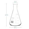 stonylab Glass Wide Mouth Erlenmeyer Flask, 2000 ml Borosilicate Glass Erlenmeyer Flask with Heavy Duty Rim, 1 Pack