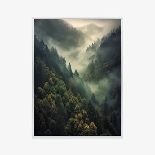 Poster paysage de collines Wallero pour habiller un grand mur vide de salon avec cadre