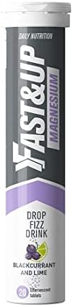 Fast&Up Magnesium - 300mg Magnesium & 10mg Zinc - 20 Tablets - Refreshing Blackcurrant & Lime Flavour