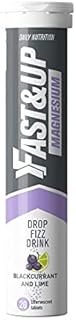 Fast&Up Magnesium - 300mg Magnesium & 10mg Zinc - 20 Tablets - Refreshing Blackcurrant & Lime Flavour