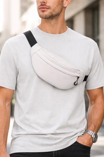 Image of WILDHORN Waist Bag for Men & Women | Crossbody Fanny Pack Sling Bag for Hiking, Travel, Camping, Outdoor Sports & Cycling | Adjustable Strap (Off-White)