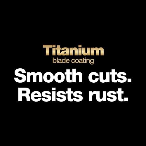 Fiskars SoftGrip Titanium Scissors All Purpose - 8" Straight Handle Scissors for Office, Arts, and Crafts - Orange