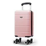 LUGG - Jetset 40cm Suitcase - 40x30x20cm- Ryanair Compatible - Underseat Size - Hard Shell ABS - Spinner & Removable Wheels - Lightweight Travel Luggage- Rosegold