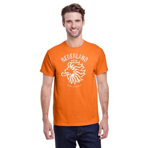 DIRTYRAGZ Men's Netherlands Flag Holland Dutch Soccer Mens T-Shirt 2XL Orange