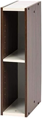 Iris Ohyama, Bookcase / 2-Tier Cabinet Shelf / Side Furniture / Space Saving Shelf, Modular, Adjustable Shelf Height 3.2 cm, Office, Living Room - Space Saving Shelf - UB-6020 - Light Brown