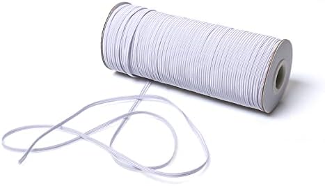 Top Hunter White 120-Yards Length 1/8" Width Braided Elastic Cord/Elastic Band/Elastic Rope/Bungee/White Heavy Stretch Knit Elastic Spool (White)
