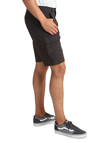 Wrangler Authentics Men's Classic Relaxed Fit Stretch Cargo Short, Black Twill, 40