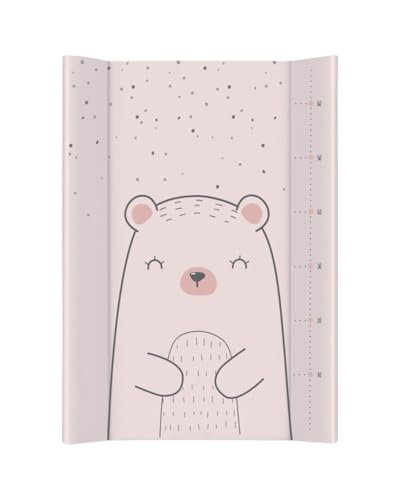 Kikkaboo Matelas à langer PVC rigide 80x50cm échelle de croissance bord surélevé, coloris:rose