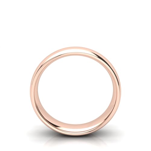 sayes.com Wygodny model obrączki ślubnej o grubości 5 mm. Dostępny w 18-karatowym różowym złocie (750), Misura dito 15, Metal, Bez kamieni szlachetnych