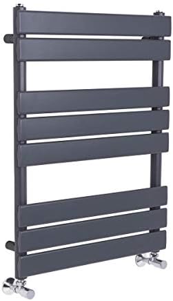 NRG Bathroom Flat Panel Heated Towel Rail Radiator Modern Central Heating Warmer Wall Mounted Ladder Rad 650×400mm Black