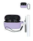 Case for Jabra Elite 3/Elite 4 Earbuds,Soft Protective,BOVUGAC Silicone Case Cover with Keychain & Cleaning Kit & Lanyard for Jabra 3/Jabra 4 Earphones-Purple