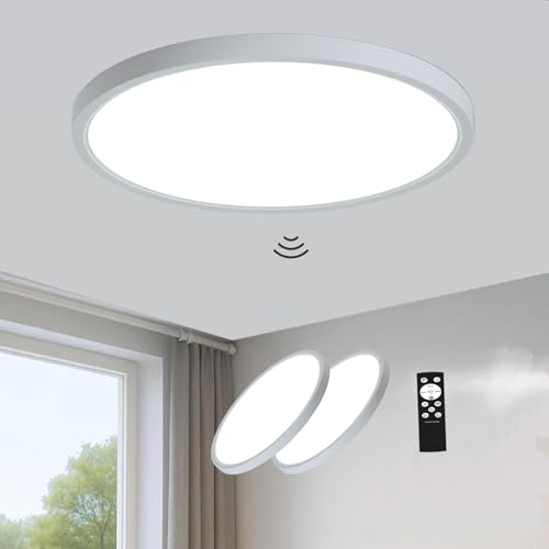 ZCHYLED 12 Inch Motion Sensor LED Ceiling Light, White