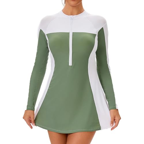 Maillot de bain manche longue femme Runhomal pour surf, natation et sessions piscine