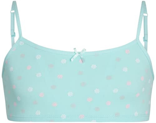 Rene Rofe Girls' Joelle Training Bra ? 10 Pack Stretch Cotton Cami Bralette (7-14), Size Medium/(7-8), Floral Combo #TOP4