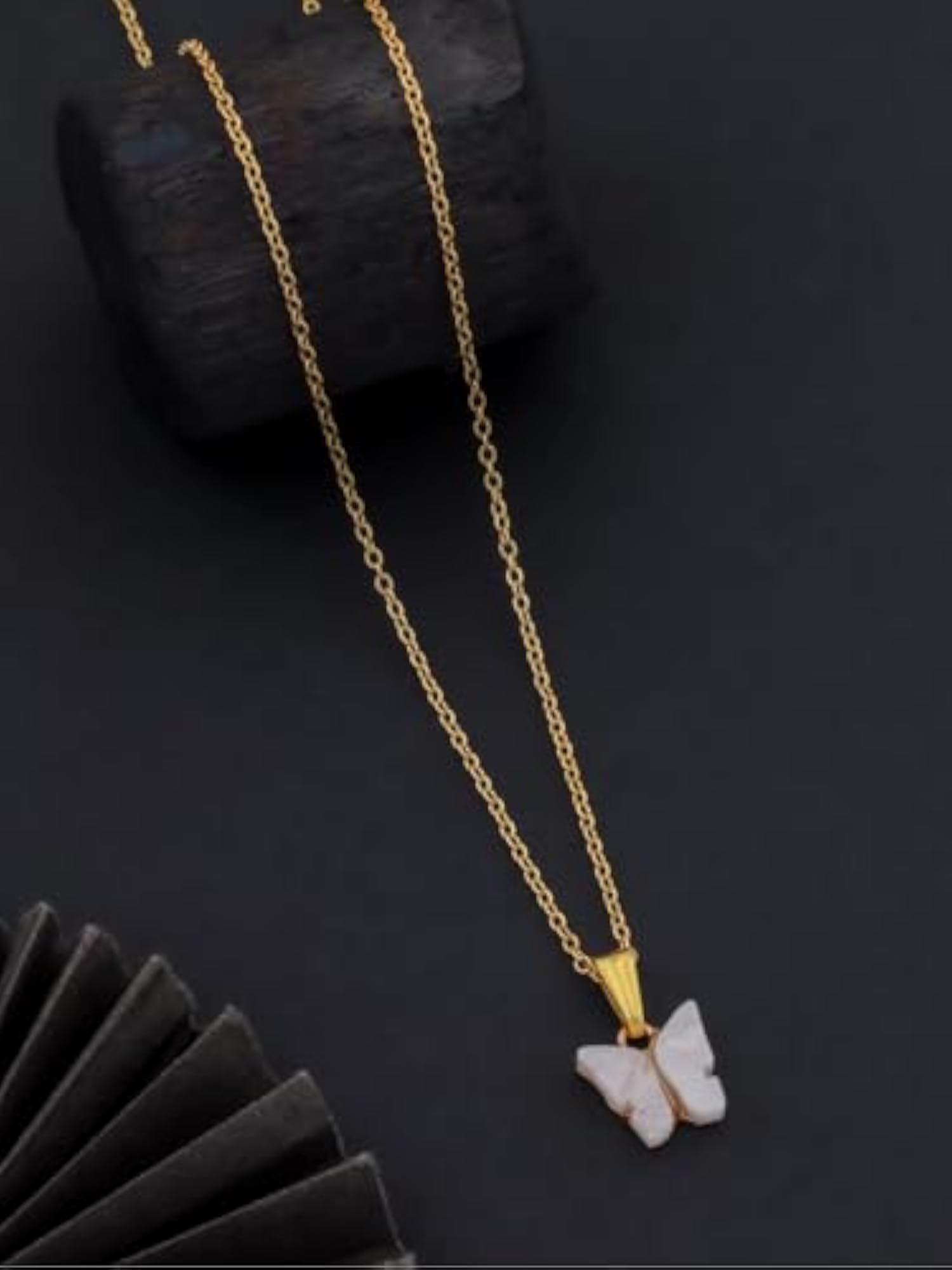 Women's Colorful Butterfly Pendant Necklace Set of 5