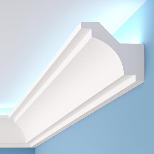 Pushglossy 9 Pcs 47.24″(Total 35.4 Ft) Ceiling Crown Molding with