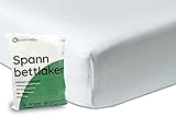 greenaDu Bettlaken 80x200 Spannbetttuch 80x200 Spannbettlaken 80x200cm | weiß, ungefärbt aus 100% Tencel Jersey | hochwertiger als Baumwolle | klimaneutrales und plastikfreies Betttuch