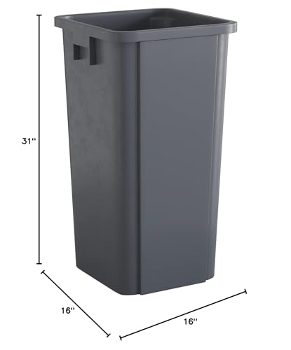 Image of 23 Gallon Grey Square Commercial Trash Can