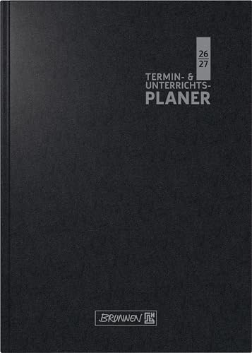 Termin- & Unterrichtsplaner 2026/2027 | A5, Kunststoff, schwarz: 2 Seiten = 1 Woche ; Kalendarium: August 2026 bis Juli 2027