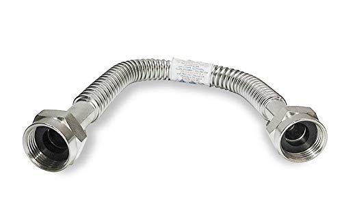 2 Pack Heavy Duty Durable Stainless Steel Corrugated Water Flex Connector With Extra Thick Washers For Water Heater And Water Softener (18X1 Fip) #TOP1