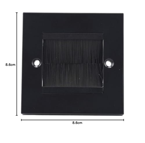 Placa frontal de 1 pandilla cepillo negro anti polvo para gestión de cables 3
