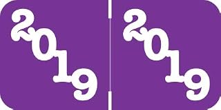 2019 Year Labels, Doctor Stuff File Folder Stickers, POS Compatible Series, Purple, 500/Roll, 1 Roll, 3/4" x 1-1/2"