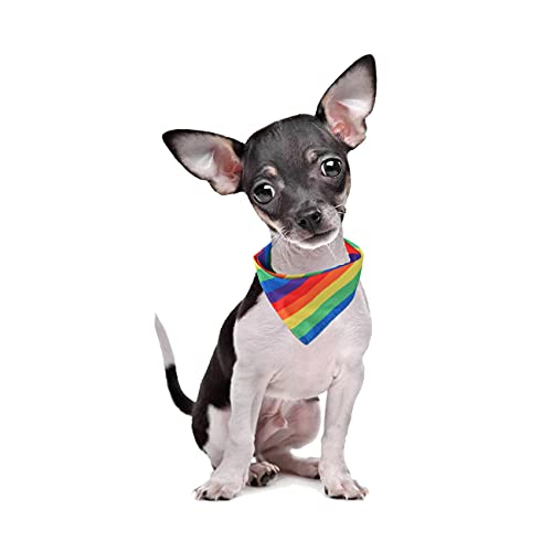 Tinsow 2 Pcs Breathable Bandanas Bibs Rainbow Dog Kerchief LGBT+ Pride Day Dog Collar Cat Pets Collar - Thumbnail 6