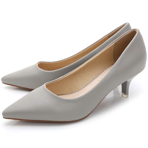 Women's Classic Low Kitten Heels Pointed Toe Pumps Work Wedding Evening Dress Heels
