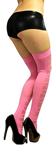 Image of ToBeInStyle Women's Sheer Banded Thigh High Socking w /Opaque Band