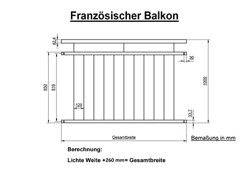 Französischer Balkon Trummer Edelstahl V2A in verschiedenen Längen