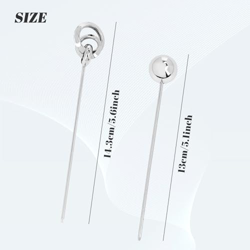 inSowni 10 Pieces Asian Chinese Silver Metal Hair Sticks Hair Pins Chopsticks Forks Updo Holders Hair Accessories for Women Girls