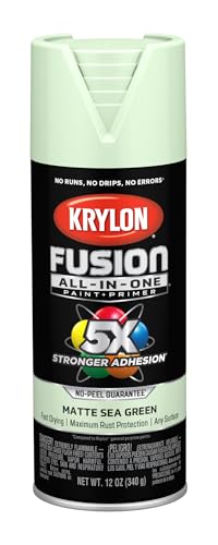 Image of Krylon Fusion All-In-One Adhesive Spray Paint for Indoor /Outdoor Use, 12 oz, Sea Green