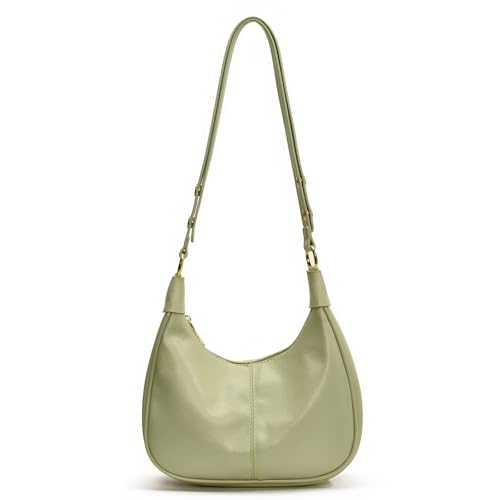 Image of GRPKSSIB PU Leather Shoulder Bags Hobo Crossbody Bag Casual Tote Handbags Women's Crescent Purse with Adjustable Strap