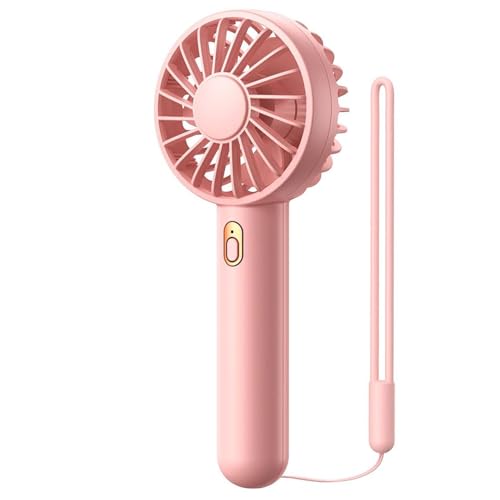 Image of TOPK 1 Pack Mini Portable Handheld Fan, USB Rechargeable 3 Speed Personal Small Desk Fan with Base Lightweight Makeup Travel Beach Indoor Outdoor for Stylish Girl Women (Pink)