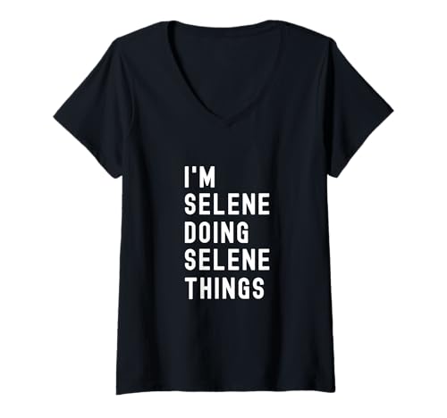 Mujer Soy Selene Haciendo Cosas de Selene Camiseta Cuello V