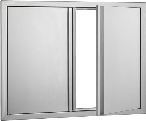 VEVOR BBQ Access Door 31W x 24H Inch, Double BBQ Door Stainless Steel with Recessed Handle, Outdoor Kitchen Doors for BBQ Island, Grill Station, Outside Cabinet