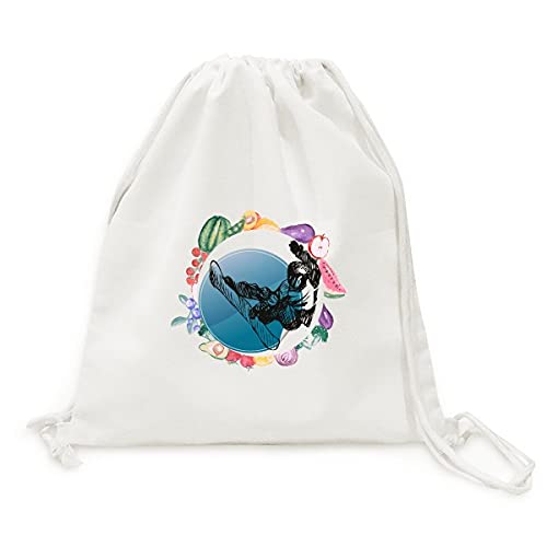 Sac en tissu pliable ski illustration légume cabas courses