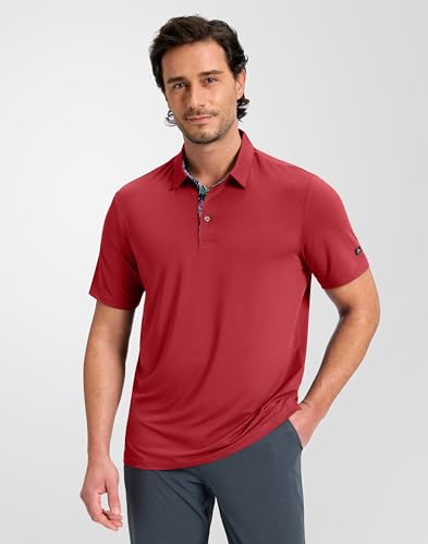 Image of Obla Mens Golf Shirt Short Sleeve Dry Fit Moisture Wicking Performance Athletic Casual Work Collared Polo Shirts for Men