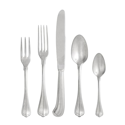 Eater x Zwiesel Fortessa Venezia 18/10 Stainless Steel, 20 Piece Flatware Set (Service for 4), Antiqued Silver by Fortessa - Used condition - US$124.86