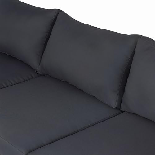 Christopher Knight Home Kavets 76.25'' W Outdoor 3 Seater Sofa with 5" Cushion, Acacia Wood Patio Sofa, Modern Slat Panel Bench, Spacious Seating Couch for Backyard Garden Porch, Light Teak+Dark Gray by Christopher Knight Home - Image 9