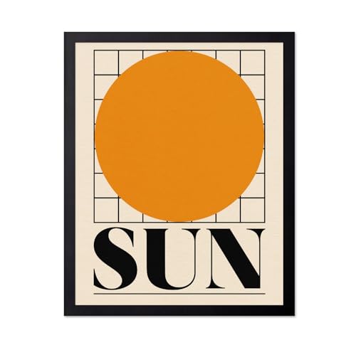 Monem Art Sun Geometric Typography Illustration Print - Modern Minimalist Art Poster - Wall Decor for Living Room, Bedroom or Office - 8x10 Unframed Wall Art by Rosi Feist