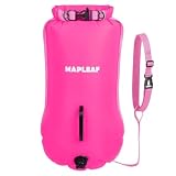 Mapleaf スイムブイ 防水収納バッグ ドライバッグ 18L 水泳ブイ 大容量 二重気室 浮力補助 軽量 620g 空気入れ簡単 救難ホイッスル付き オープンウォータースイマー 海 川 水泳 トライアスロン トレーニング プール 浮き袋